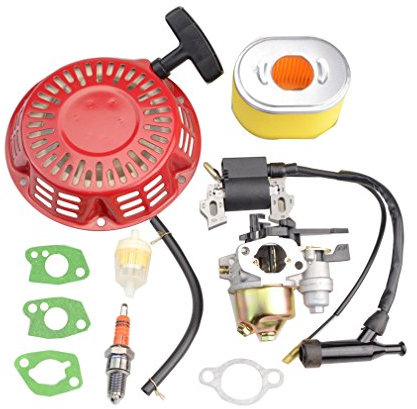 WOOSTAR Carburador con Bobinas de Encendido con Tirador de Arranque Kit Reemplazo para GX160 GX140 GX168 GX200 5.5HP 6.5HP Motor