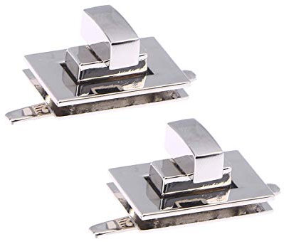 SUPVOX 2 Pcs Chiusura Girevole in Metallo Per Borse, Serrature Per Borse, Clutches, Handbags, Argento