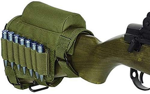 Gexgune Taktische Waffe Gewehr Schulterstütze, jagen, schießen Taktische Wange Rest Pad Munition Beutel mit 7 Schalen Halter Schulterstütze Wange Rest Riser Patronen Carrier Case Halter