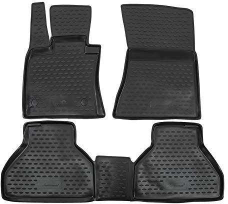 J&J AUTOMOTIVE | 3D Design Gummimatten Gummifußmatten Für X5 E70 2007-2013, Schwarz, Anti-Rutsch, Ohne Geruch, Allwetter, Rand 3cm, 4-Teilig