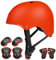 KORIMEFA Casco Infantil Equipo de Protección Patinete con Casco Adjustable Rodilleras Coderas para Bicicleta Monopatín y Deportes Extremoscon de 3 a 13 años (m, Rojo)
