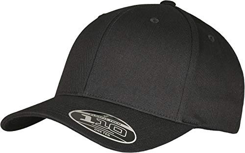 Flexfit Unisex 6277DC-Flexfit Wooly Combed Adjustable Baseball Cap, Black/Black, one Size