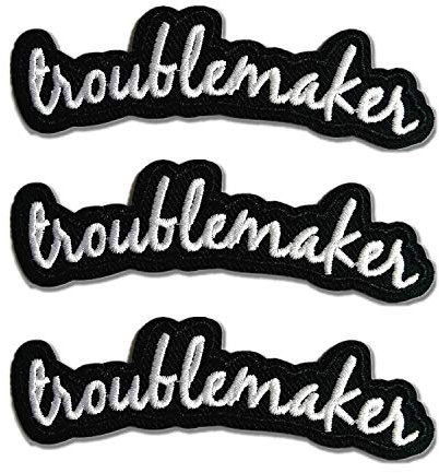 BPA 3 Stück Aufnäher Patches,Patches zum Aufbügeln,Bügel Patches,Flicken zum Aufbügeln,Nähen Patches,Geeignet für Kinder und Erwachsene-Troublemaker