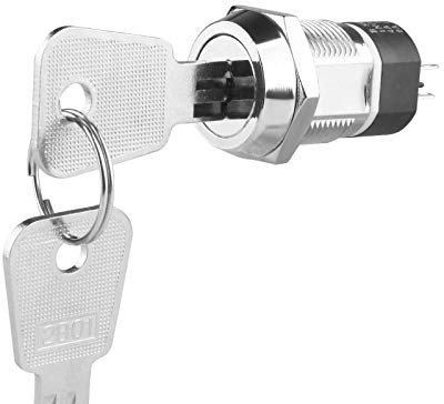 Larcele 19mm Elektrischer Schlüsselschalter 2 Positionen 1NO1NC YSKG-03