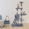 Cat Tree Tower with Sisal, 140cm Cat Tree Scratching Post, Cat Indoor Activity Center Pet Cat House for adult cats, Cat Condo Furniture with hanging toys, Grey