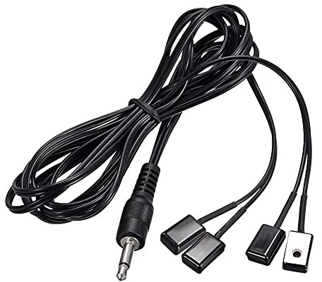 sourcing map IR Infrared Emitter Extension Cable 3.3ft Long 45 Degree Emission Angle 3.5mm Jack 4 Black Head