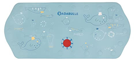Badabulle Alfombra de bañera XXL con indicador de Temperatura, Azul