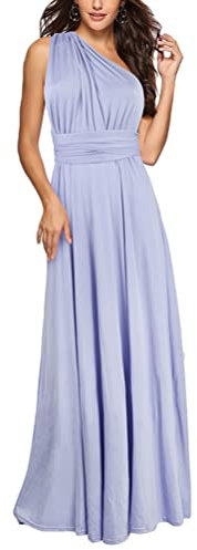 Onsoyours Vestiti Donna Senza Maniche Senza Schienale Abito Damigella d'Onore Elegante Lungo Bandage Multiway Vestito Abiti da Cocktail Festa Sera Cerimonia Blu Viola S