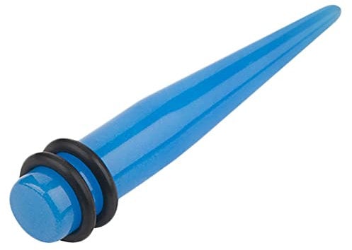 Taffstyle Piercing Ohrpiercing Bunt Dehnungsstab Dehnstab Taper Expander Ohr Stab Plug Glow in the Dark 8 mm Blau