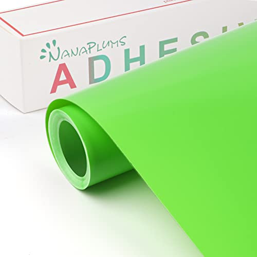 NANAPLUMS Selbstklebendes Vinylfolie Plotter, 30cm x 400cm Permanentes Plotterfolie Vinyl, Selbstklebende Folie für Dauerhaften Aufklebern, Schilder und Anderen Bastelprojekte(Grün)