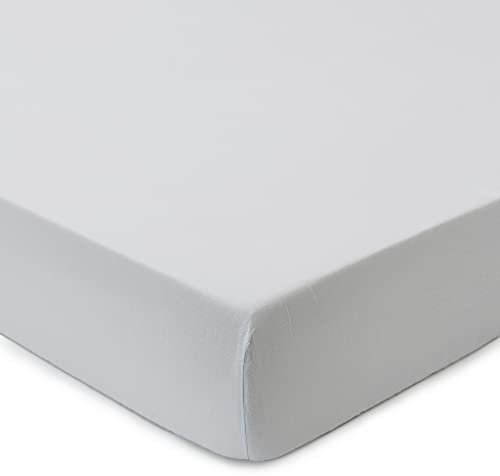 URBANARA Spannbettlaken Mafalda Hellgrau — 160x200 cm, 100% Leinen — Antiallergen und Atmungsaktiv — Temperaturausgleichend im Sommer & Winter — Bettwäsche, Bett-Laken, Bettbezug