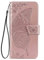 HAOYE Coque pour Xiaomi Redmi A1 Etui, Magnétique Cuir PU/TPU Protection Antichoc Flip Cover Case, Papillon Housse avec Carte Fentes/Stand Fonction. Or Rose