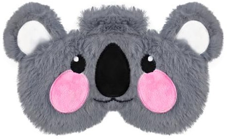 Mezeic Augenmaske für Schlafen, 3D Süße Tiere Schlafmaske Neuheit Augenbinde Augen Abdeckung Plüsch Nachtmaske für Kinder Mädchen Jungen Damen Reisen Nickerchen (Grauer Koala)