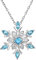 IUDWCG 1 Stück blaue Schneeflocke natürlichen Edelstein Kristall Anhänger Halskette, natürliche Edelstein-Schmuck, hypoallergen Halskette Silber Halskette, Frauen Mädchen Urlaub Geburtstag Geschenk