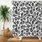 Bovlleetd 180x180cm Schwarz und Weiß Duschvorhang Leopard Print Muster Schwarz Weiß Bad Duschvorhang Polyester Wasserdicht Badezimmer Set mit Haken