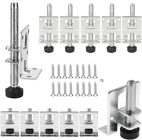 gxwcyi 12 Pièces Ensemble de Pied de Meuble Reglable, 55/102 mm Acier Laminé à Froid Pied pour Meuble, avec 72 Petites Vis, Pied de Table Reglable pour Meubles, Tables, étagères, Armoires