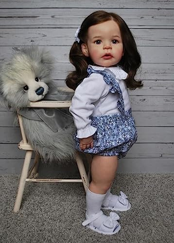 Zero pam Reborn Puppe Lebensechte Babypuppen 60CM Realistische Babypuppe Mit Langen Haaren Weiche Babypuppe Wie Echtes Baby Silikon Baby Mädchen