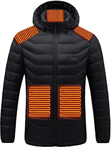 ADMAY Warm und komfortabel Winter 2023 Y26K Skifahren durch beheizte Outdoor-Heizung für Reitbekleidung Damen Mantel Wärmer Mantel Farbiger Mantel, Schwarz , L