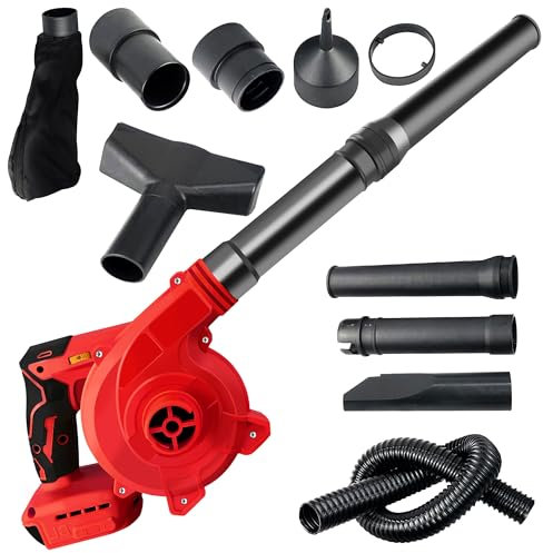 Soffiatore a Batteria per Milwaukee Batteria 18V, Brushless Soffiatore Foglie Con Tubi, Prolunghe e Adattatori, per Pulire le Foglie, Rimuovere la Polvere (senza batteria né caricatore)