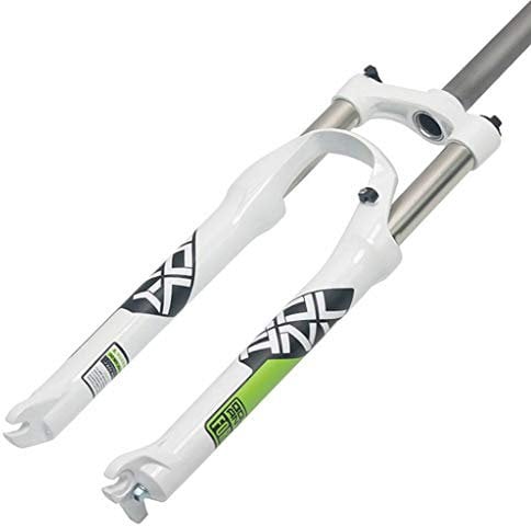 KANGXYSQ 26 Inch Bike Suspension Fork, 1-1/8'' Lightweight Aluminum Alloy Straight Pipe MTB Bicycle Gas Fork Shoulder Control 100mm (Color : B, Size : 26 inch)