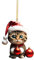 Weihnachts Deko,2D Acryl Cartoon Weihnachten Katze Anhänger Weihnachtsschmuck, Weihnachten Weihnachtsbaum Deko Anhänger,Niedliche Weihnachts Katze Doppeldruck Autospiegel Dekoration (#06-d, 8cm)