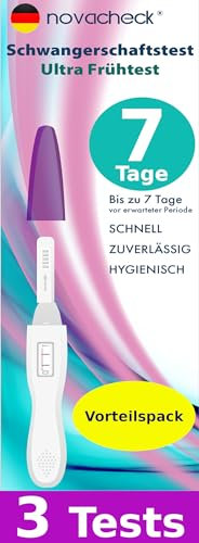 NOVACHECK Schwangerschaftstest ULTRA Frühtest 3er Set, bis zu 7 Tage früher