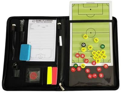 Premium Magnetisch Taktikmappe,Taktiktafel FußBall FüR FußBalltrainer,Tragbar Trainer Taktikmappe,Mit Magnete,Stifte Und Radiergummi,Geeignet Zur ErläUterung Von Spieltaktiken Und Strategien