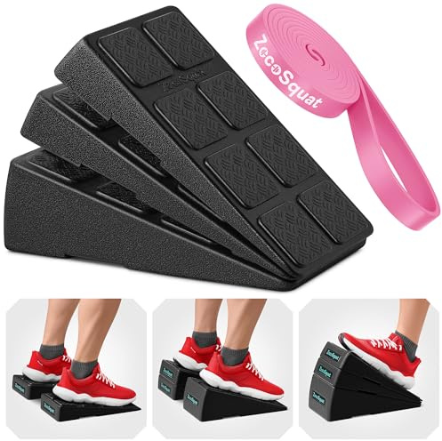 Squat Wedge – Kniebeugen-Keilblock mit 236 kg Tragkraft – Schrägbrett für Wadendehnung – Schräger Wadendehner – Yoga-Blöcke