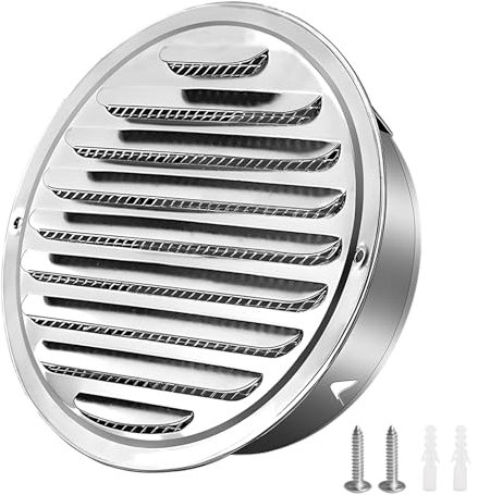 Griglia di Ventilazione Inox in Acciaio, 150mm Griglia Aerazione Tonda Acciaio Inox Aria Griglie di Ventilazione Griglie di Aerazione Rotonde in Acciaio Inox per Garage Cucina Armadio