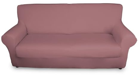 BIANCHERIAWEB Copridivano-Copripoltrona Antimacchia Elasticizzato Tinta Unita Vari Colori Modello Magic 2 Posti Rosa Antico