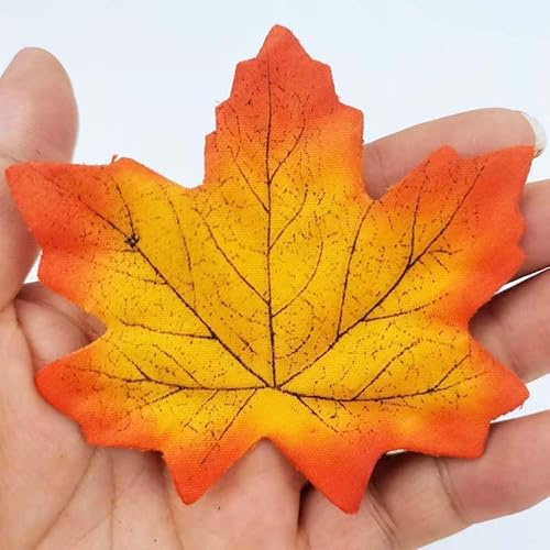 WANYI 300 Stück 10*10cm Herbstblätter Deko Künstliche Herbstblätter zum Basteln Autumn Decor Herbst Deko Outdoor Herbst Dekoration Aesthetic in Gemischten Farben fur Weihnachten Halloween Karten(06)