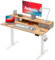Agilestic Höhenverstellbarer Schreibtisch mit 2 Schubladen, 100 x 60 cm Stabiler Schreibtisch Höhenverstellbar Elektrisch, Ergonomischer Steh-Sitz Tisch Computertisch, Hellbraun