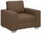 vidaXL moderner brauner Sessel für Wohnzimmer | Bequemer, mit Schaum gefüllter Stuhl | Langlebiger Holz- und Stahlrahmen | Ideal für Lesen, Entspannen, Gemütlichkeit, Polyester, Stylisch
