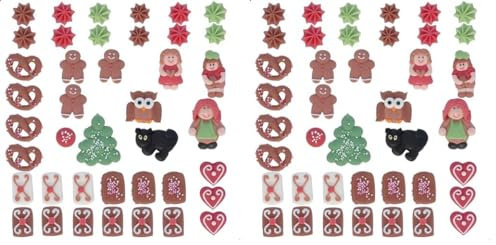 Günthart 41 Hexenhaus Figuren für ein Hexenhaus Lebkuchen Haus, DIY Set aus 41 Teile Zuckerfiguren, für das Hänsel und Gretel Märchen, Lebkuchenhaus, Knusperhaus Figuren, ROT, 1er Set (56 gr)