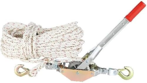 Power-Handseilwinde, 0,75-Tonnen-Seilzug, Seilwinde mit 2 Haken, robustes Ratschen-Kraftzugwerkzeug zum Bewegen von Booten, Transportieren von Baumstämmen, zum Heben von Motoren, Wellen und Getriebe