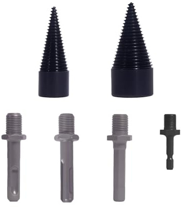 CSOOM Holzspalterbohrer Set (2 Stücke) – 42mm + 32mm Bohrkegel, Schrauben-Kegel für Holzspalten, passend für Bohrmaschine, Brennholzspalter