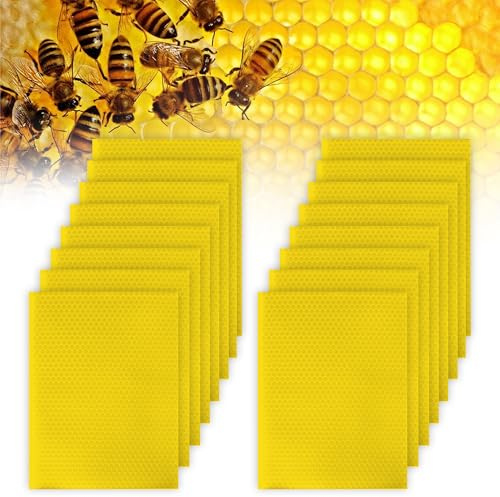 20 Stück Bienenwachskerzen, 20 * 20cm Bienenwachsplatten Für Kerzen, Wachsplatten Für Imkerei,Machen Sie Ihre Eigenen Kerzen,Zur Kerzenherstellung, Basteln, Weihnachtskerzen