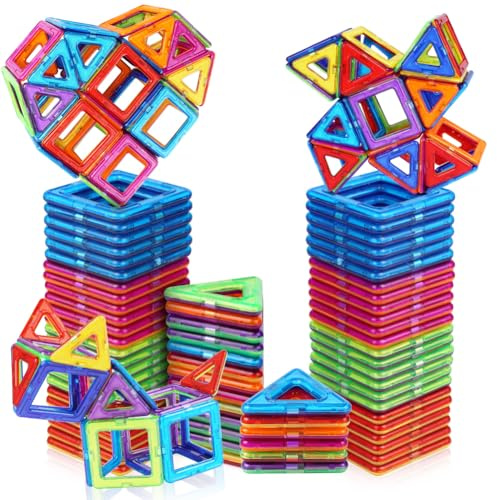 OSDUE Magnetische Bausteine, 40 Teile Magnetbausteine Fliesen Magnetspielzeug Magnetspiel Magnet Spielzeug Lernspielzeug Montessori Spielzeug Geschenk