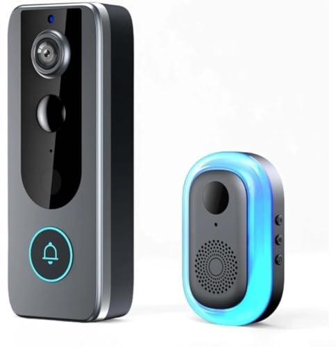Timbre inalámbrico inteligente con video para timbre TUYA WiFi, video HD 720P, audio bidireccional, detección de movimiento, recargable por USB-C