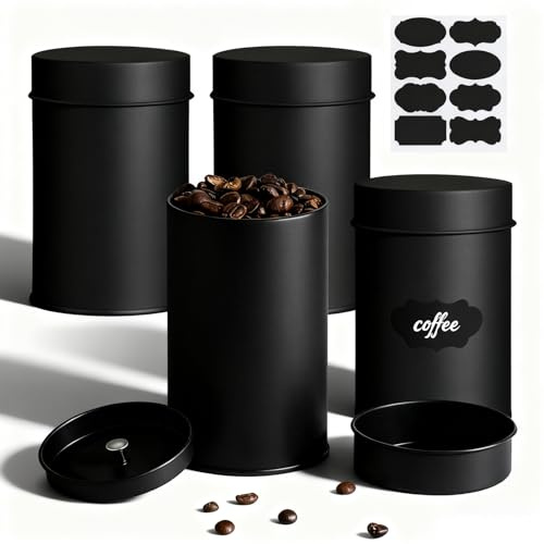 LZYDKH Juego de 4 botes de té, café y azúcar, para el hogar, con tapa de doble sellado, recipientes sellados, juegos de almacenamiento de cocina