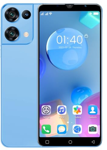 QrZrQ Teléfonos Móviles Baratos, 16GB ROM (Escalable a 128GB), 5.0 Pulgadas IPS Display, Android 9.0 OS, Dual SIM Dual Cameras，WiFi/Bluetooth/Face ID Teléfono Inteligente (Blue)