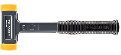Secural Schonhammer, Kopf und Stiel bruchsicher aus einem Stück Stahl, Schlageinsätze rechteckig | l=30 mm / b=40 mm | 3380.040