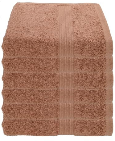 Julie Julsen 6er Pack Handtuch 23 Farben erhältlich weich und saugstark 500gsm Öko Tex 50 x 100 cm Pastell Braun