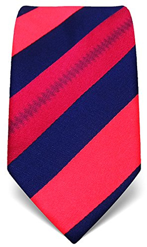 PAPAYANA KW-0062 Breite Krawatte - Blau und Rot breit gestreift - Herren Smoking Uni Tie Hochzeit Business Schlips Handmade