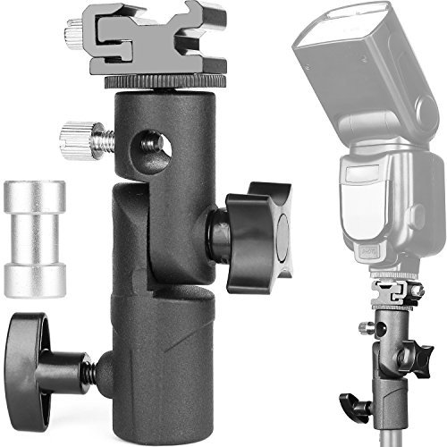 ChromLives Staffa Flash Camera Flash Supporto per Luce Supporto per Ombrellino Supporto per Flash Supporto per Slitta Speedlite Tipo E per Canon Nikon Pentax Olympus Nissin Metz Speedlite Flash