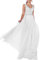 Beyonddress Damen Chiffon Abendkleider Lang Hochzeit V-Ausschnitt Brautkleid Ballkleider Brautjungfern Kleider(Weiß,46)
