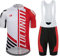 Herren Radtrikot Set Radsport Rennrad Trikot Trägerhose mit 4D Gepolstert Radbekleidung Set für Männer, rot / weiß, Groß
