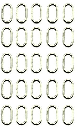 HAND® Nr. 13 25 Pcs Ton Oval Metallöse Silberringe für Gurtband, Ribbon, Taschen, Geldbörsen, Klettverschluss-Bänder, Handwerk - 17 x 10 mm, nimmt einen Gurt, 14 mm breit