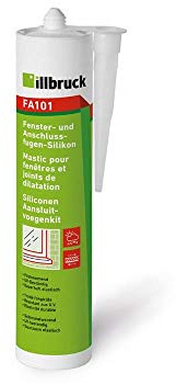 Illbruck FA101 Raccord de fenêtre pour joints de façades - Silicone - Joint en verre - Réticulation neutre - Résistant aux UV - 310 ml - Transparent