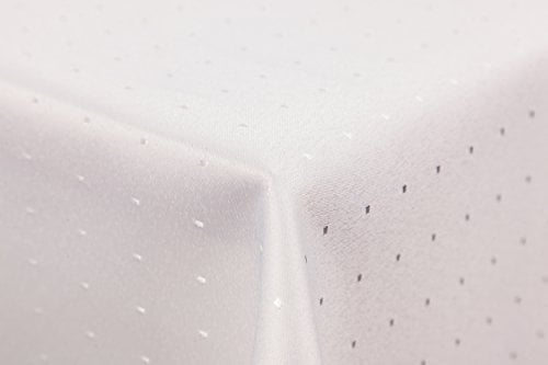 Punkte Damast Tischdecke eckig 130x340 von First-Tex *Champagner*